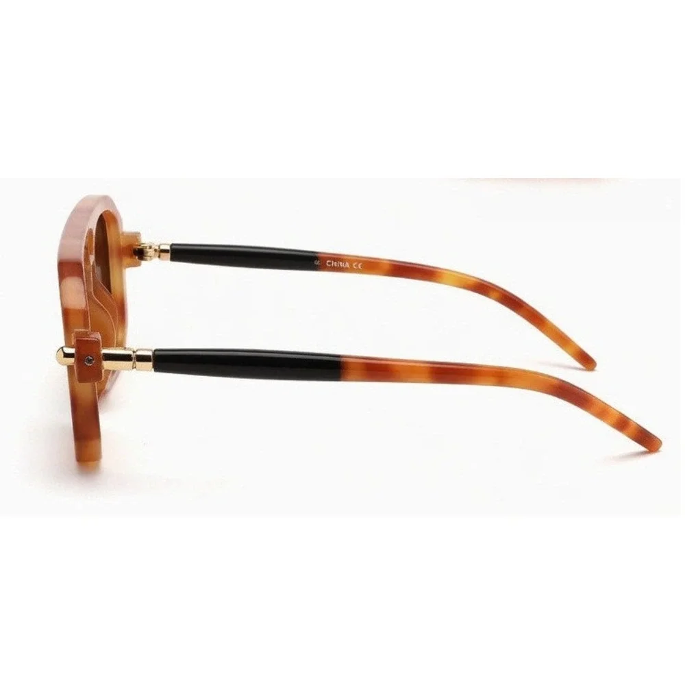 Mens‎ Geometric Sunglasses Tortoiseshell Brown Lens Retro Fashion Design Shades